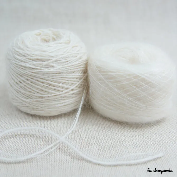 Fil à tricoter Alpaga/Plumette en mélange