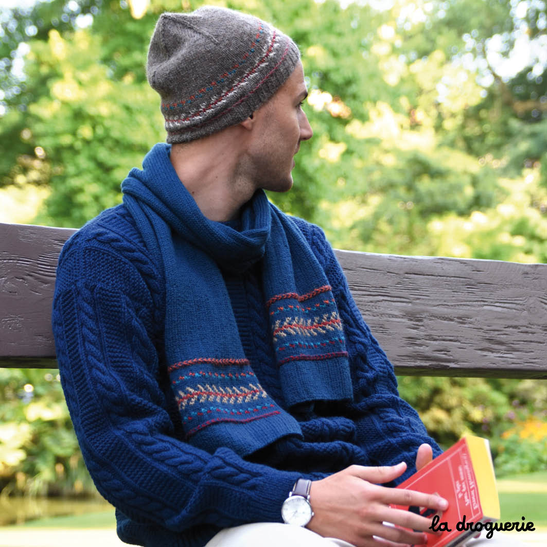 Fiche tricot du bonnet et de l'écharpe Balade en bord de mer - La  Droguerie