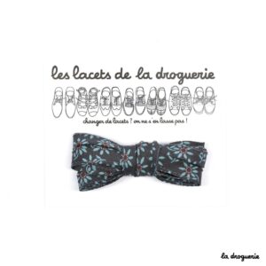 Lacets plats 130 cm - "Beaucoup passionnément" gris et bleu | Lacets exclusifs La Droguerie