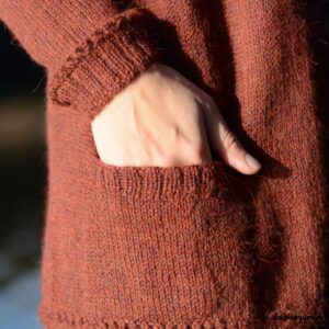 Gilet long en tricot pour femme Knitwear avec grandes poches côté