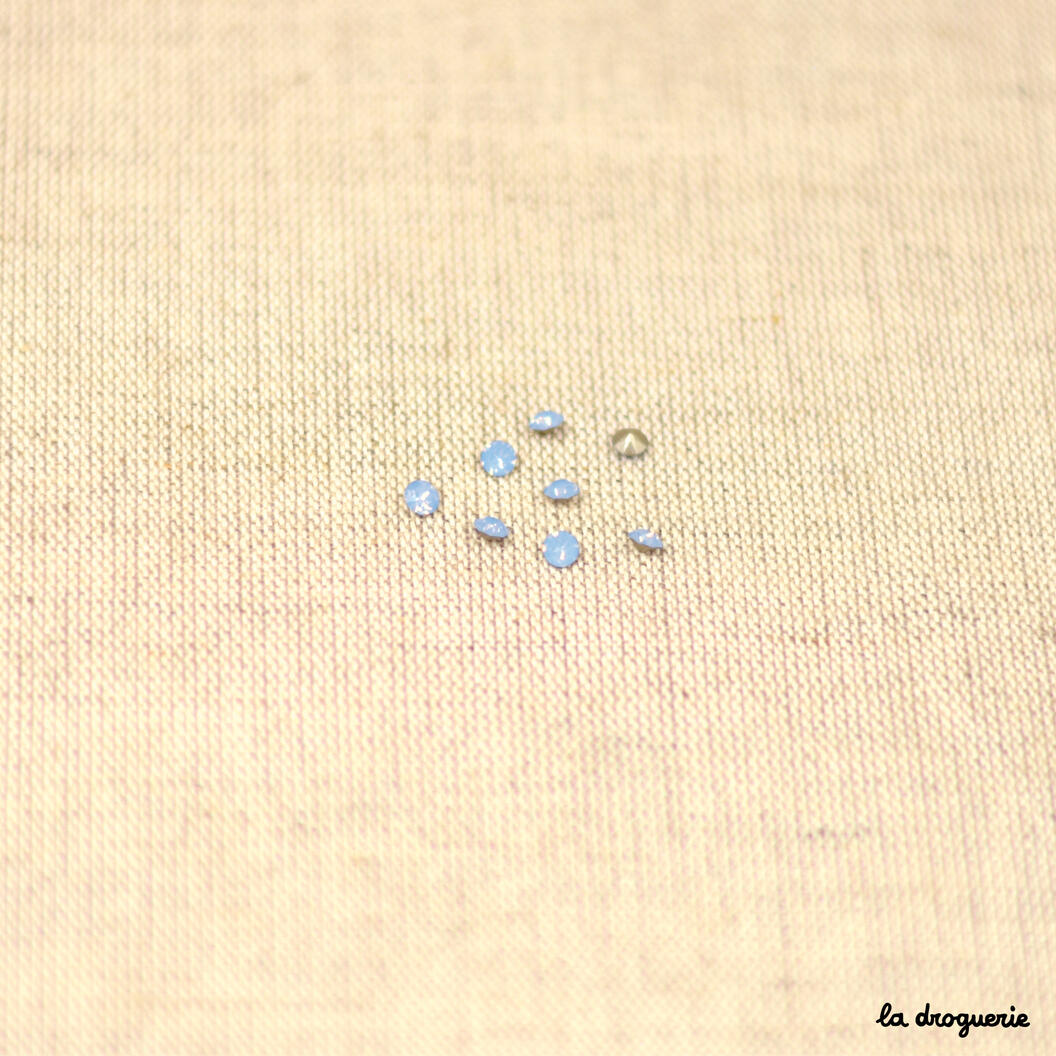 Perle "Strass chaton" 3,90 mm – Bleu chambray opaline