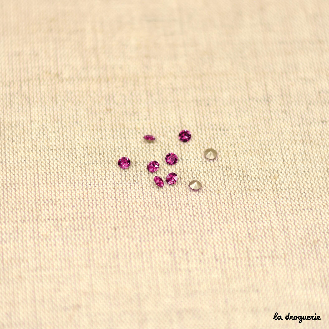 Perle "Strass chaton" 3,90 mm – Rose fuchsia