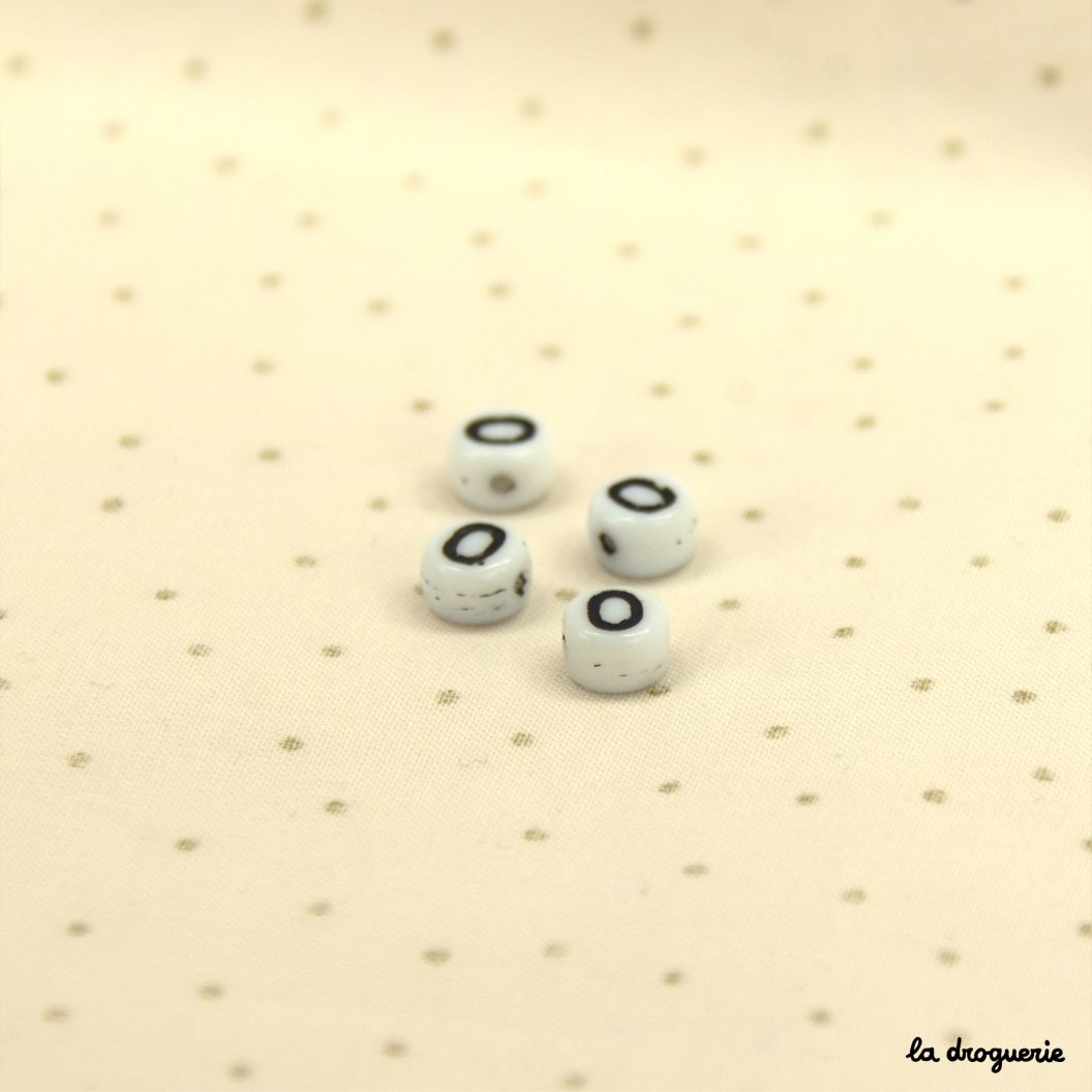 Perles chiffres acrylique - Rond - Noir et Blanc - 6 mm - 300 pcs - Perle  acrylique - Creavea
