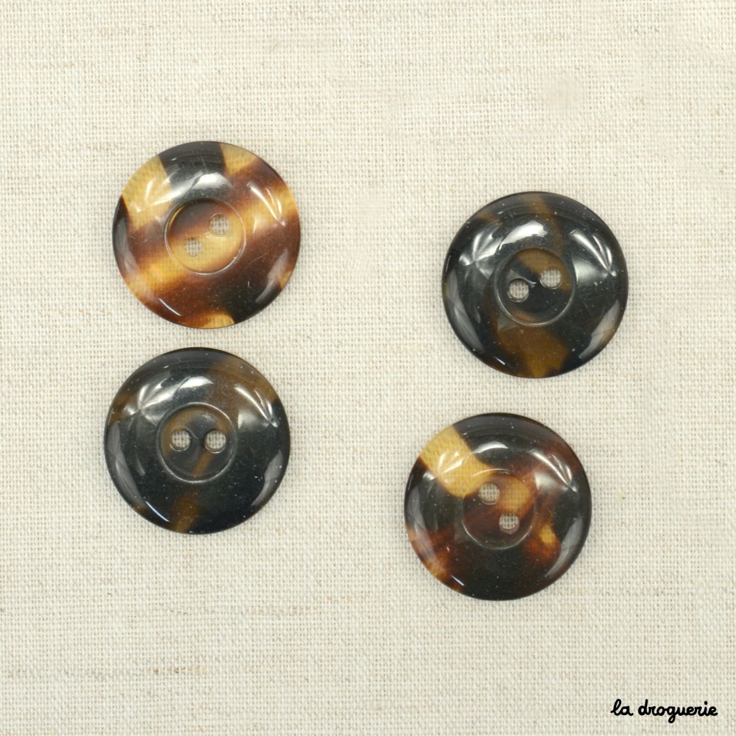 Boutons à coque naturelle colorés à 2 trous par 6 pièces, 15 mm, 20 mm, 4  couleurs, TR-10322 -  France