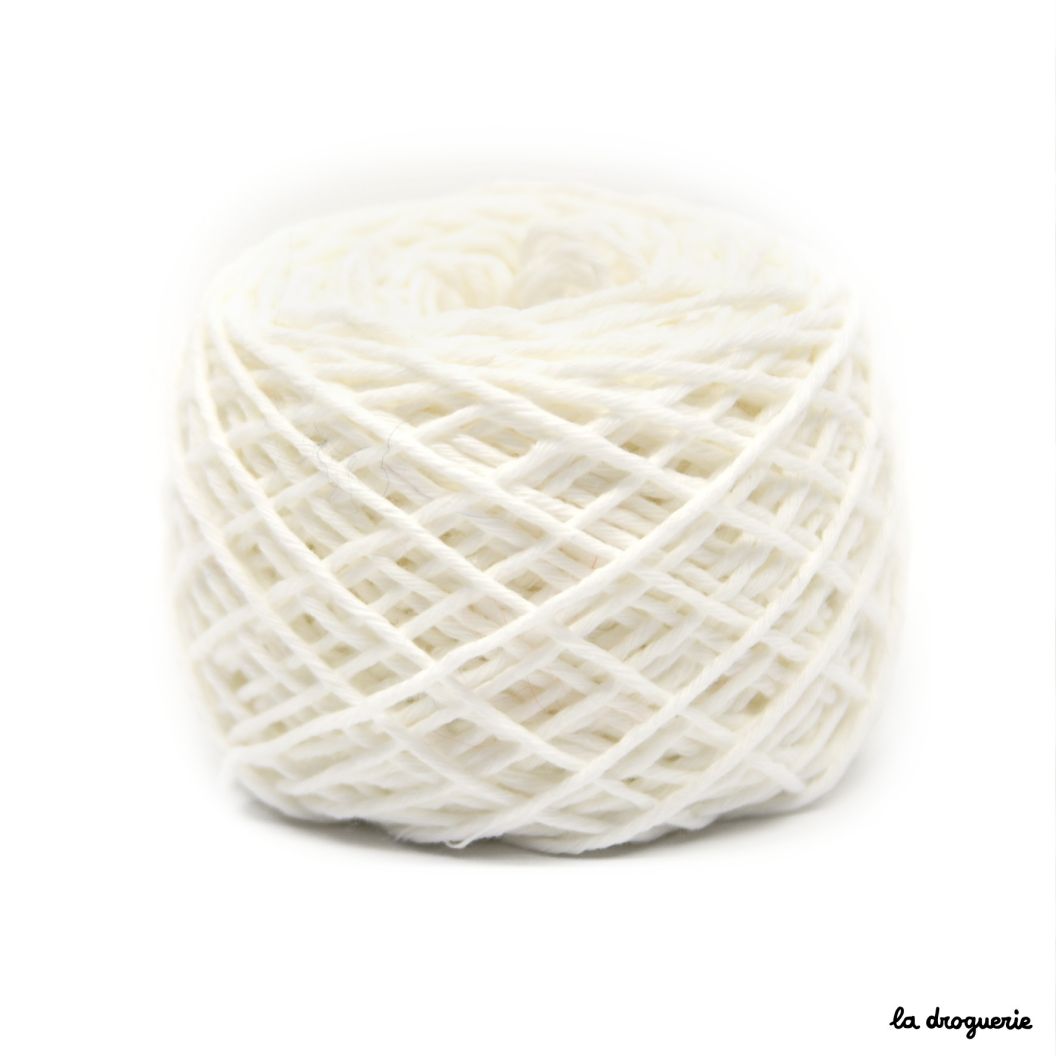 Fil à tricoter Fleur de coton bio - Blanc