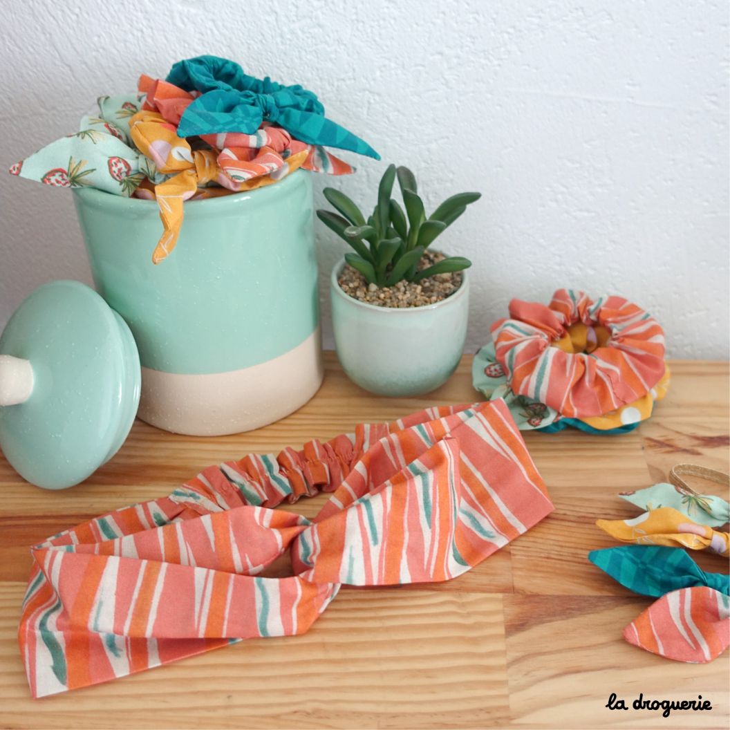 Kit de couture DIY : chouchous pour les cheveux ou scrunchie.