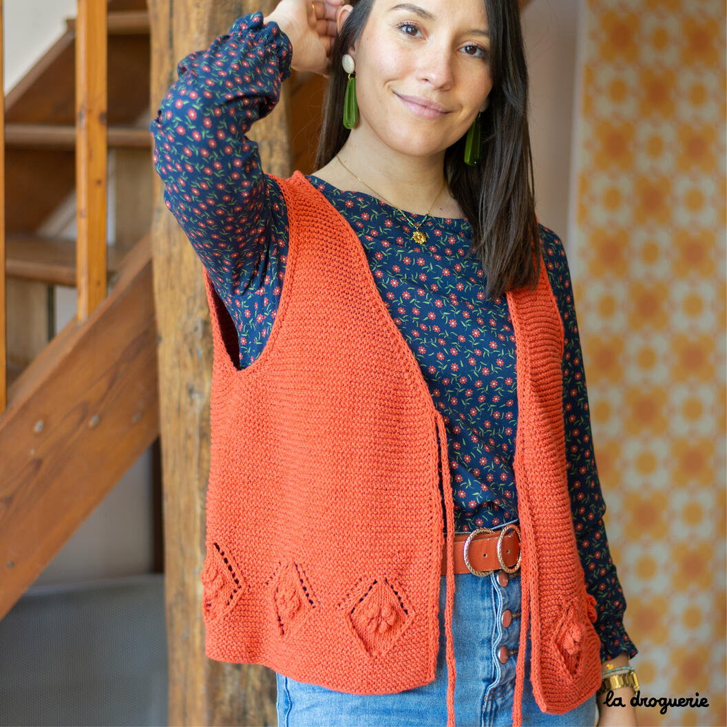 Modèle gratuit : un gilet en tricot  Tricot gilet, Tricot gilet femme,  Tricot