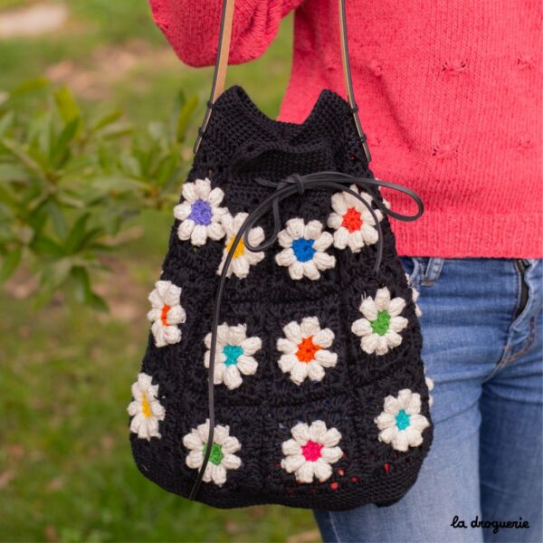 Kit sac crochet granny square, kit diy, sac granny square, sac crochet –  brin brun