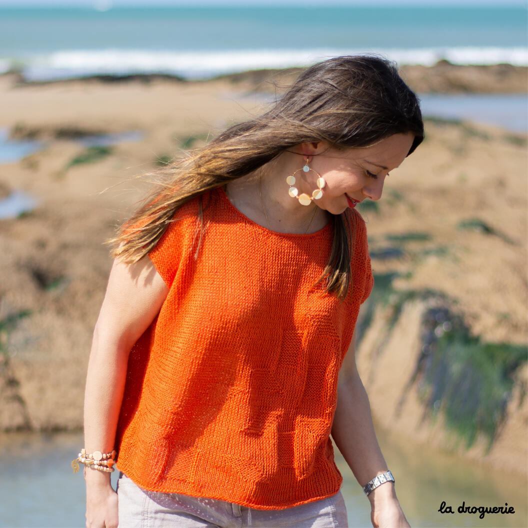 Kit A Tricoter top femme Eze Orange minium