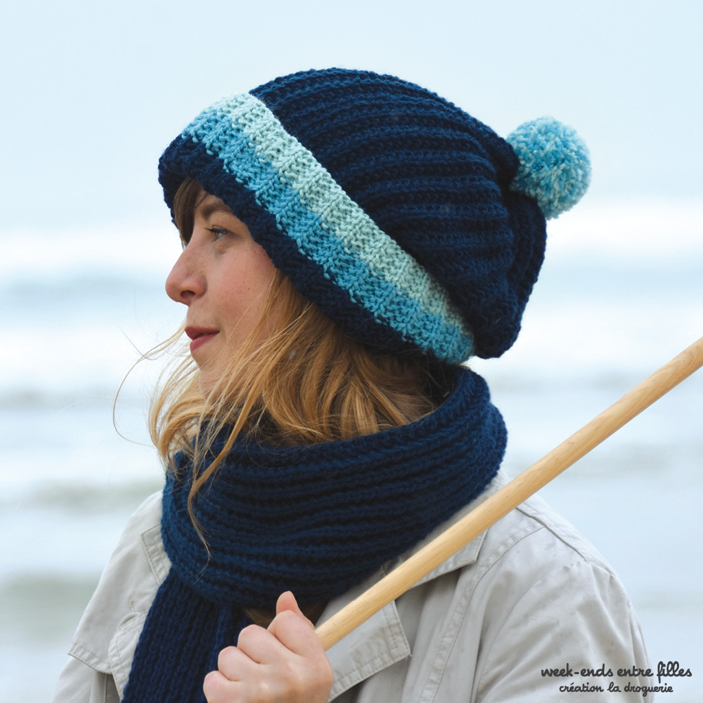 Ensemble Bonnet et écharpe Femme Laine Mohair Bonnet d'hiver