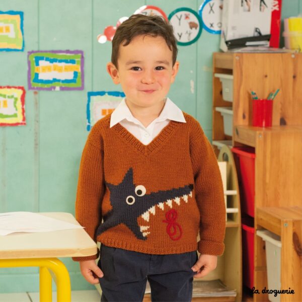 Kit A Tricoter du pull enfant L comme Loup La Droguerie
