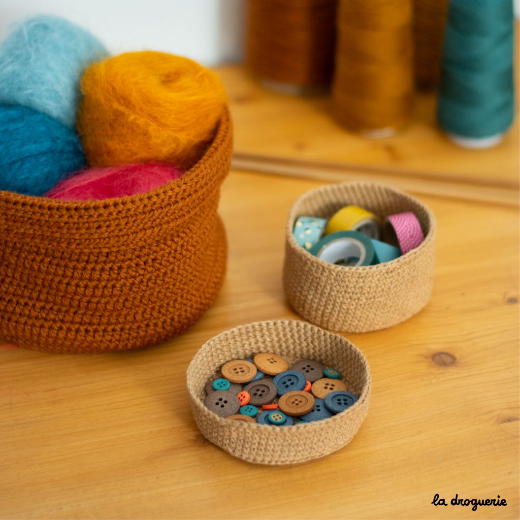 Kit à crocheter boîte et panière - Tricot d'intérieur