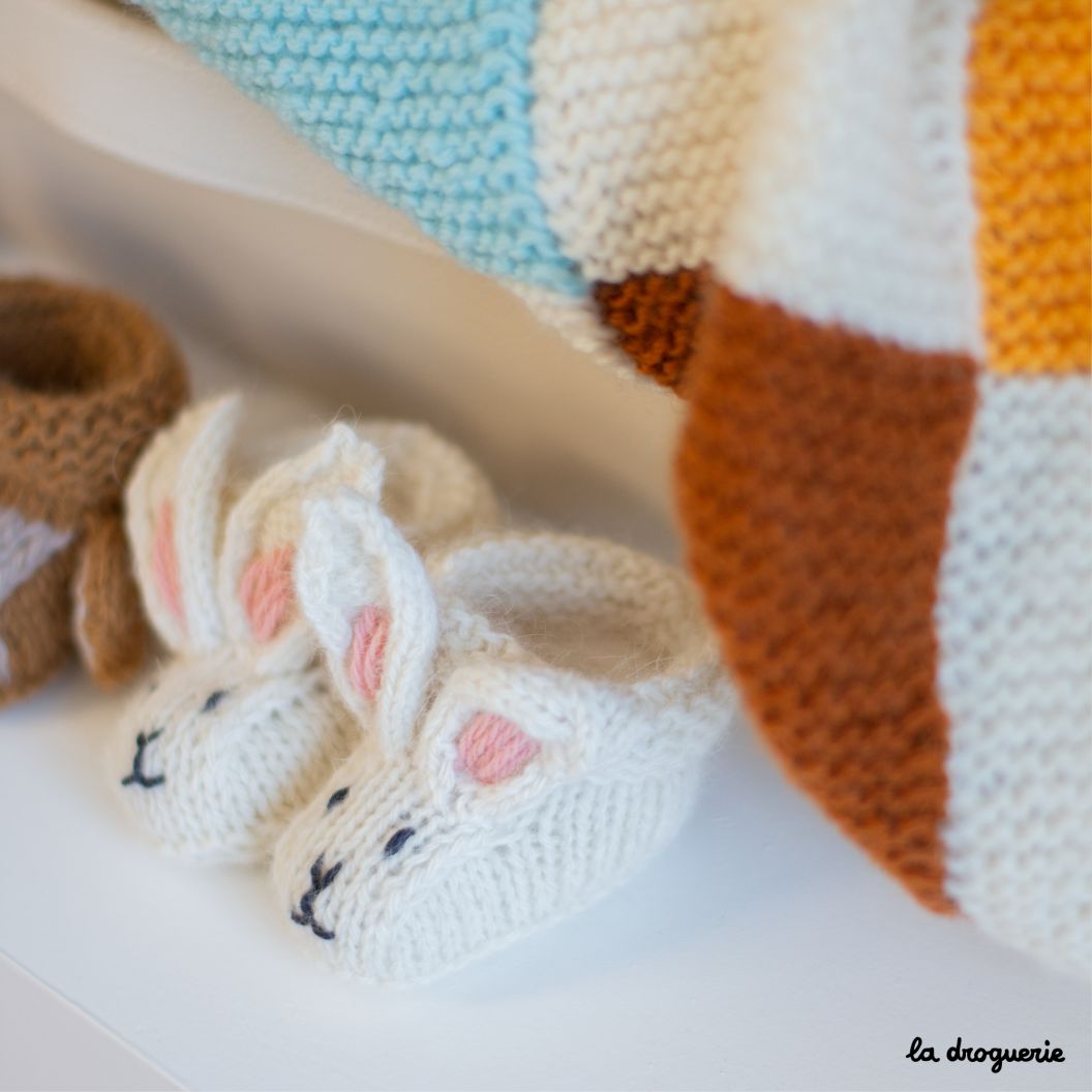 Kit à tricoter des chaussons bébé - Tricot d'intérieur