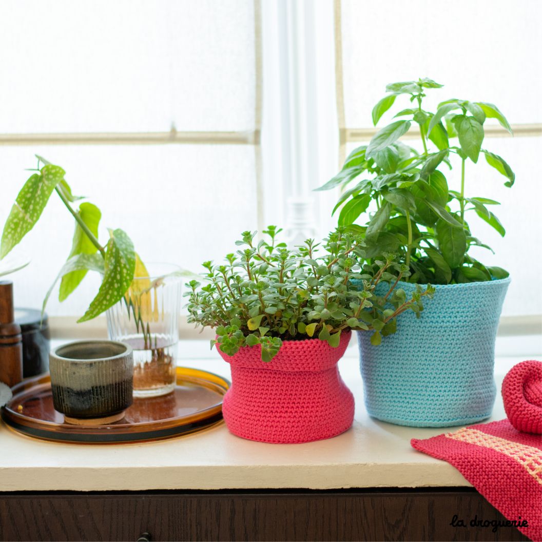 Kit à crocheter des cache-pots - Tricot d'intérieur