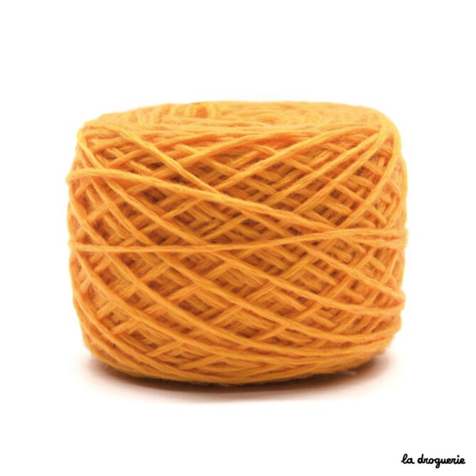 tricoter mini.b 100% pure laine peignée couleur brugnon (jaune orange)