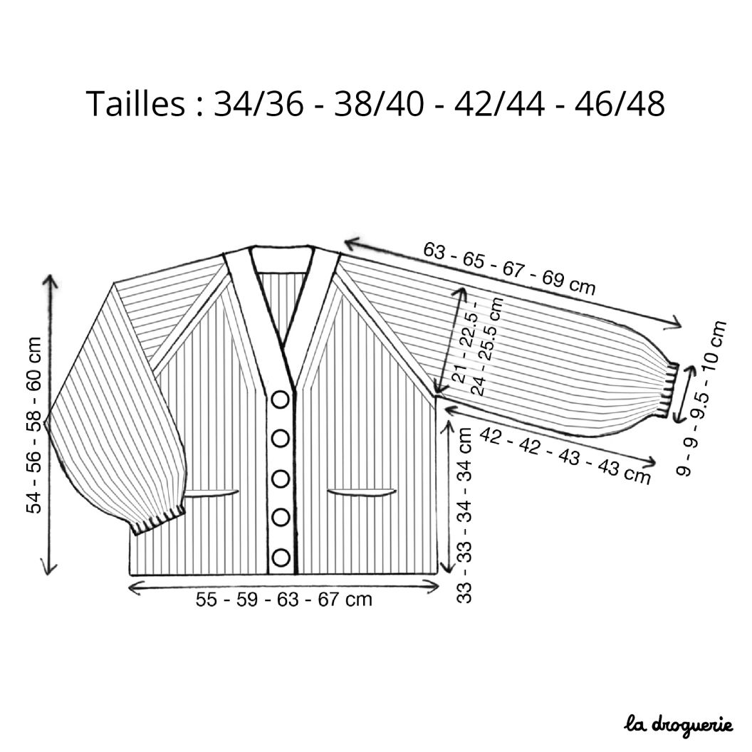 Patron Tricot Gilet Loose grosses mailles (fichier PDF à imprimer)