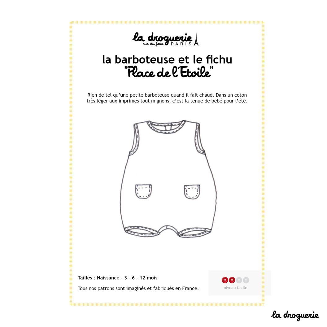 Patron de Couture PDF Barboteuse Bébé Enfant Réversible et Unisexe