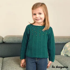 tricoter pull enfant facile en Duvet d’Anjou La Droguerie