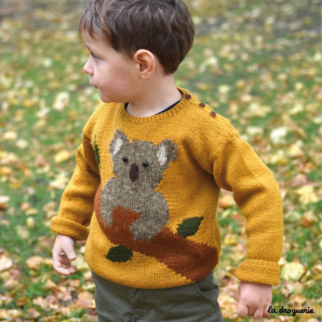 Kit A Tricoter du pull enfant Koala en Surnaturelle - La Droguerie