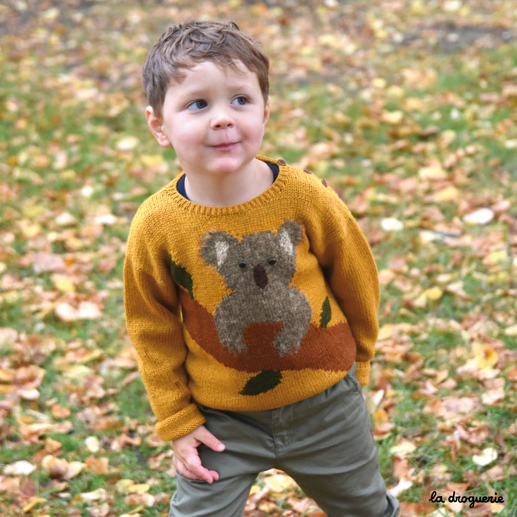 Kit A Tricoter du pull enfant Koala en Surnaturelle - La Droguerie