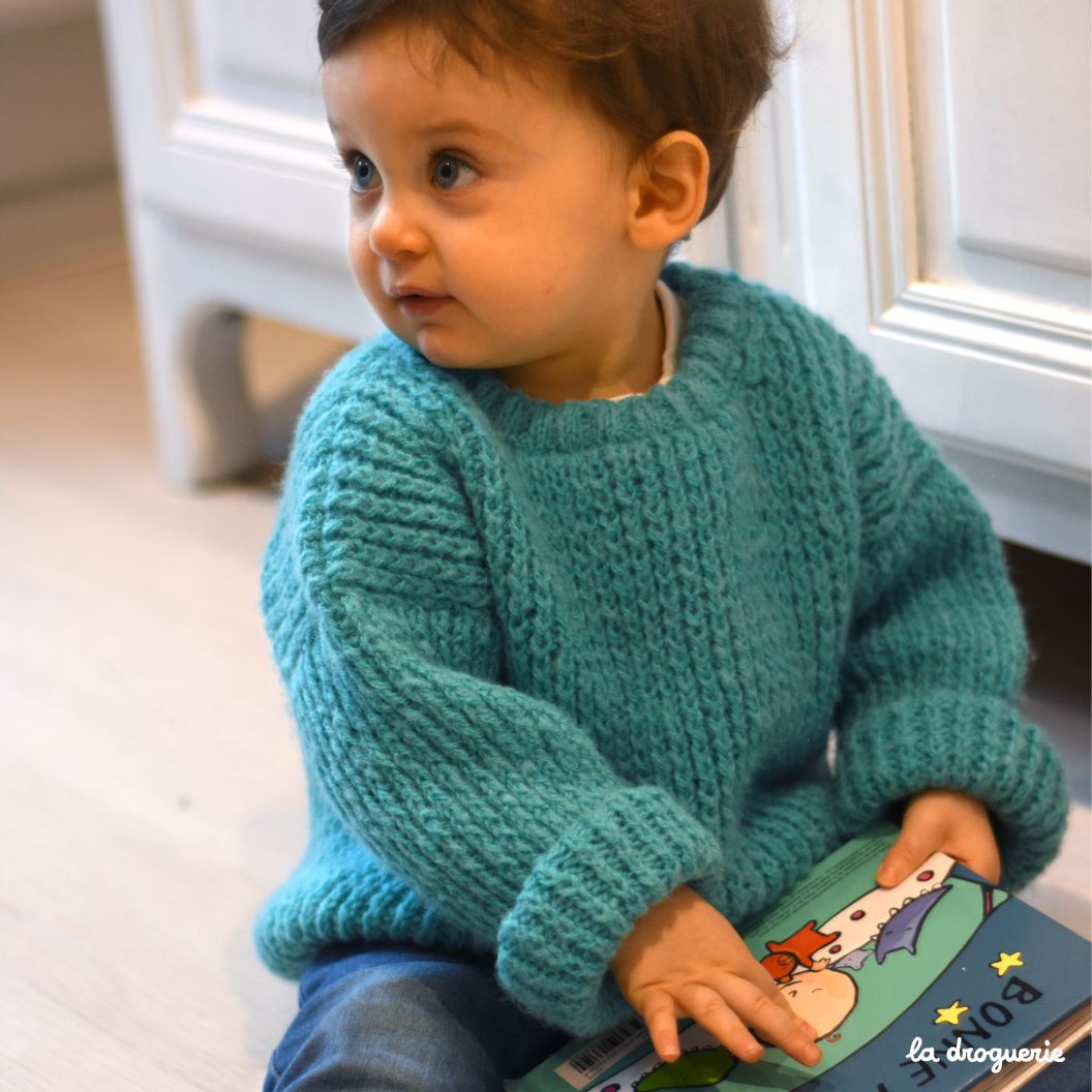 Flax, un pull bébé rapide à tricoter