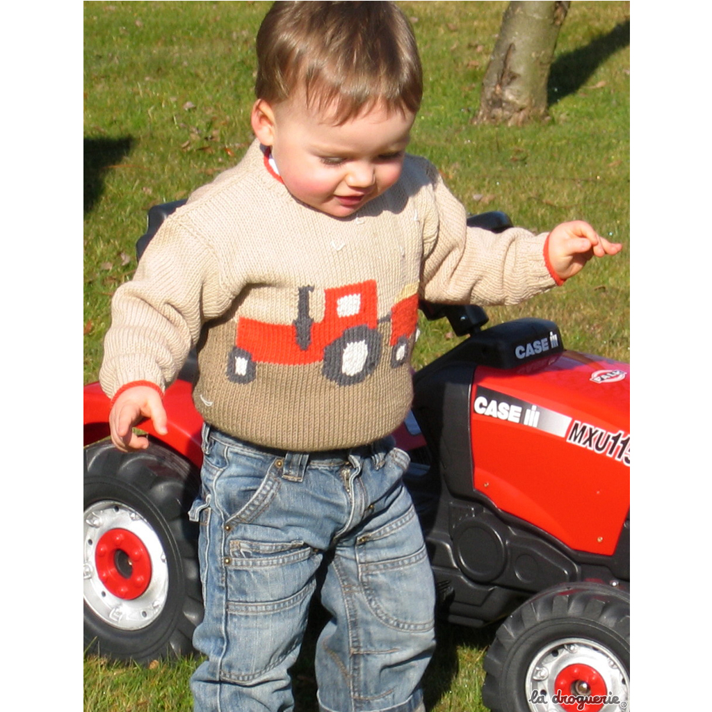 Fiche du pull tracteur vintage du 2 au 8 ans  Patron tricot à  télécharger - La Droguerie