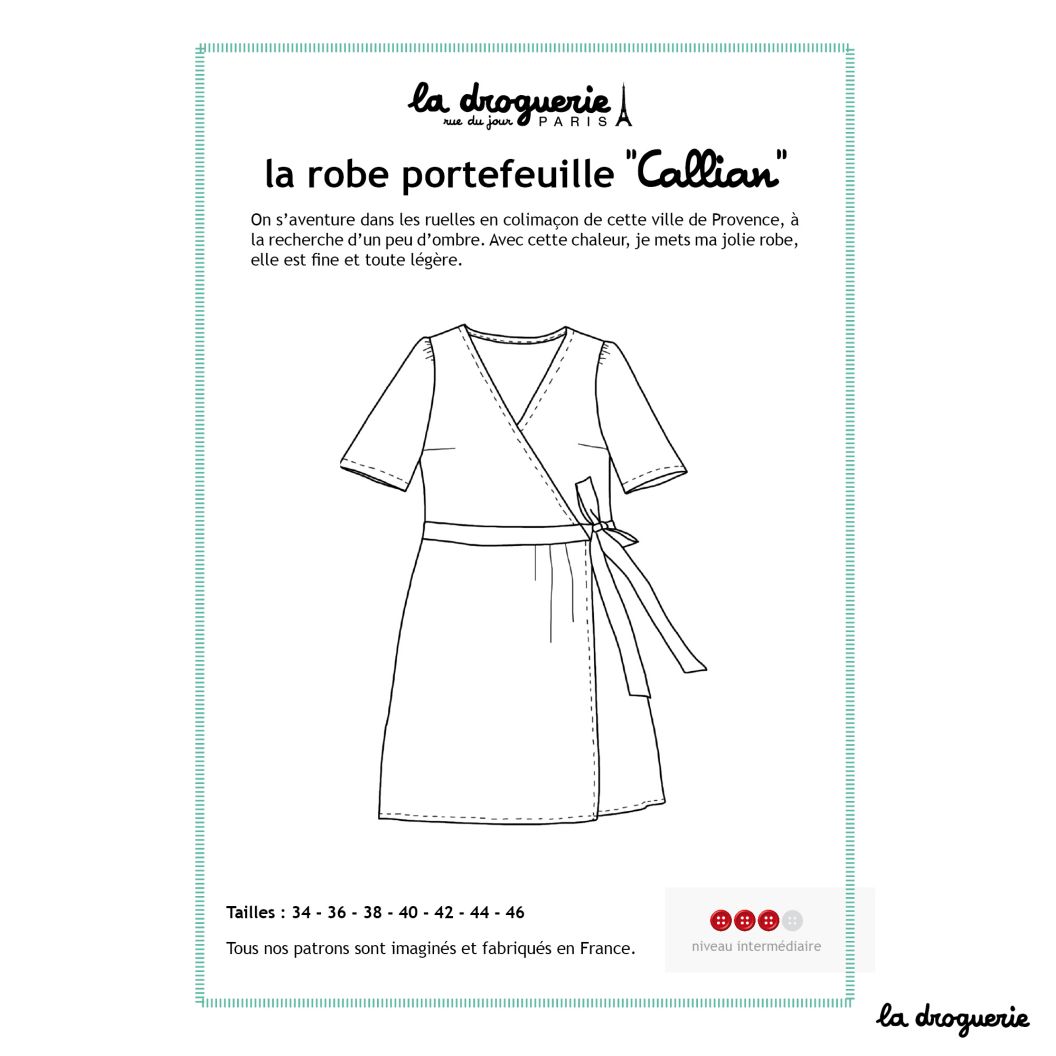 Le patron de la robe cache coeur Callian La Droguerie