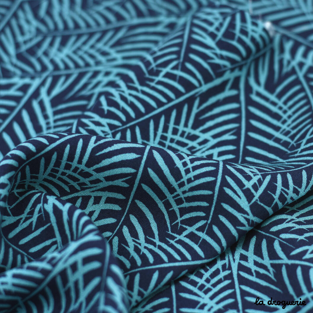 Tissu au mètre Au gré du vent Indigo