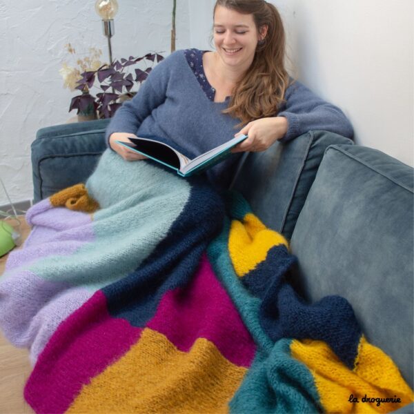 Kit à tricoter plaid en mohair - Tricot d'intérieur