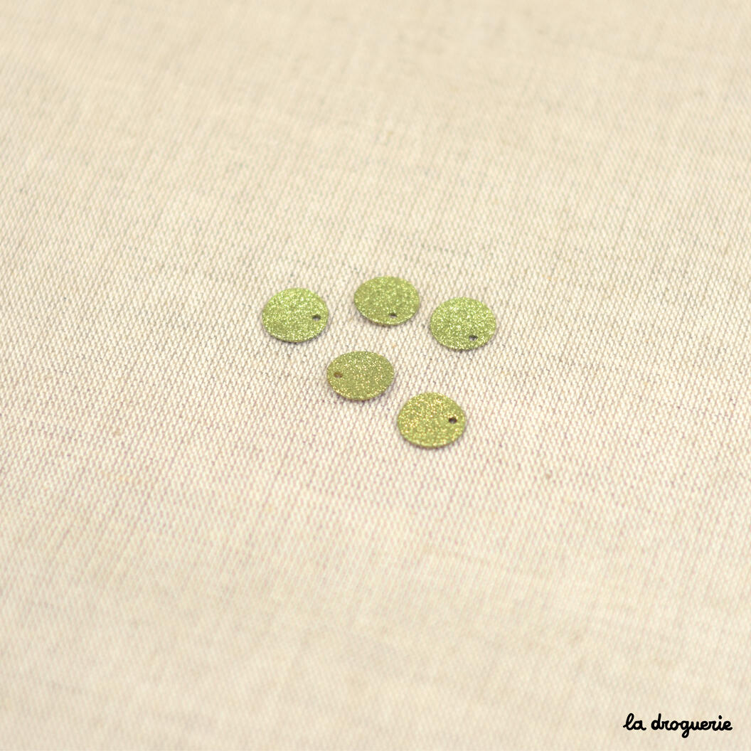 Perle "Akoya sequin Songe pailleté" 13 mm – Citron vert