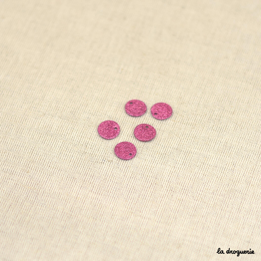 Perle "Akoya sequin Songe pailleté" 13 mm – Rose vif
