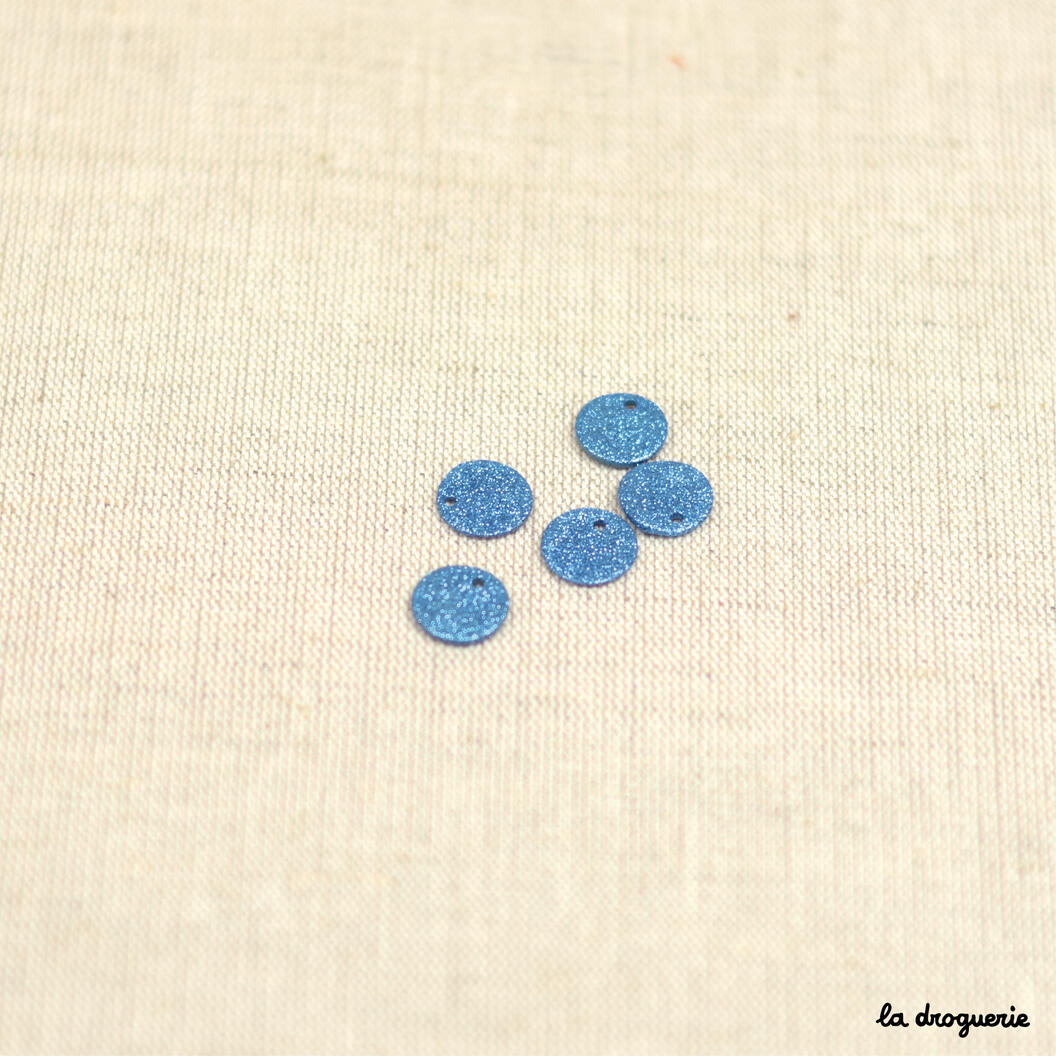 Perle "Akoya sequin Songe pailleté" 13 mm – Turquoise