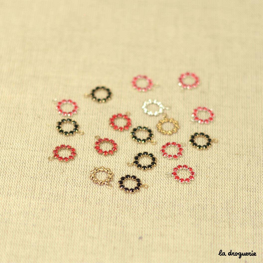 Perle "Cendrillon anneau strass" 12 mm