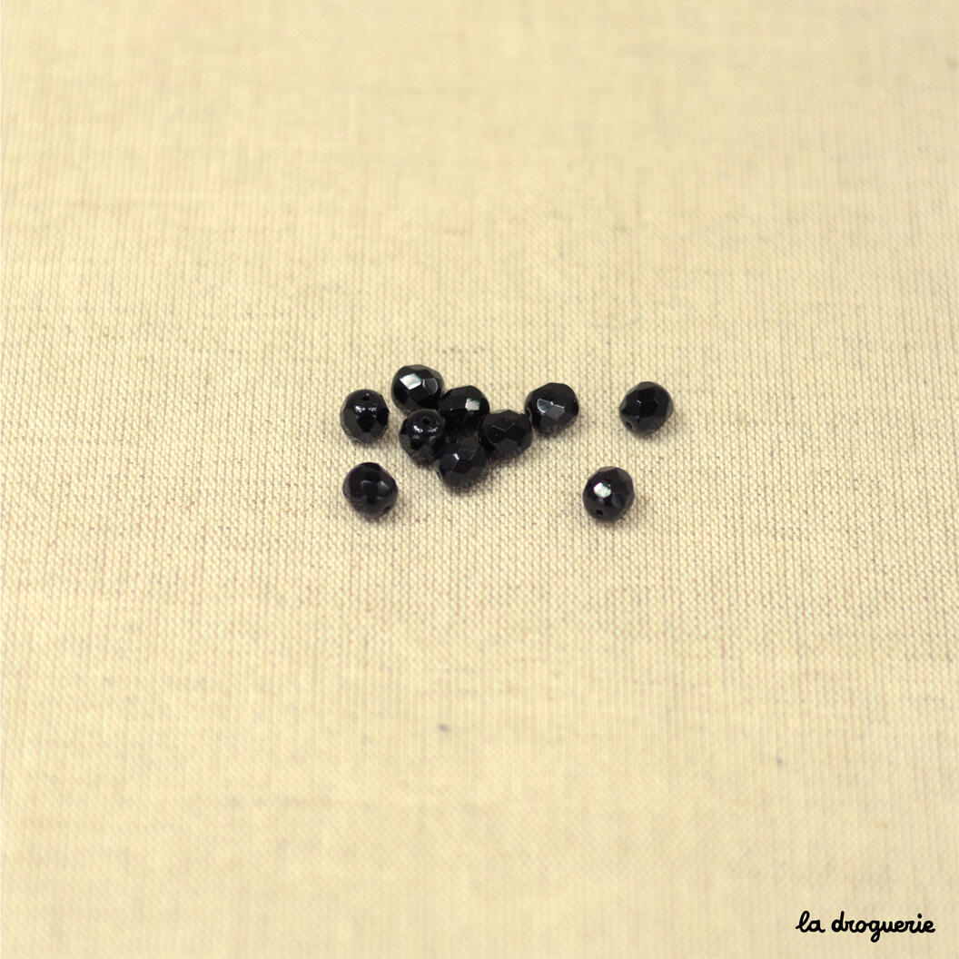 Perle "Ronde à facettes taillées" 8 mm – Noir