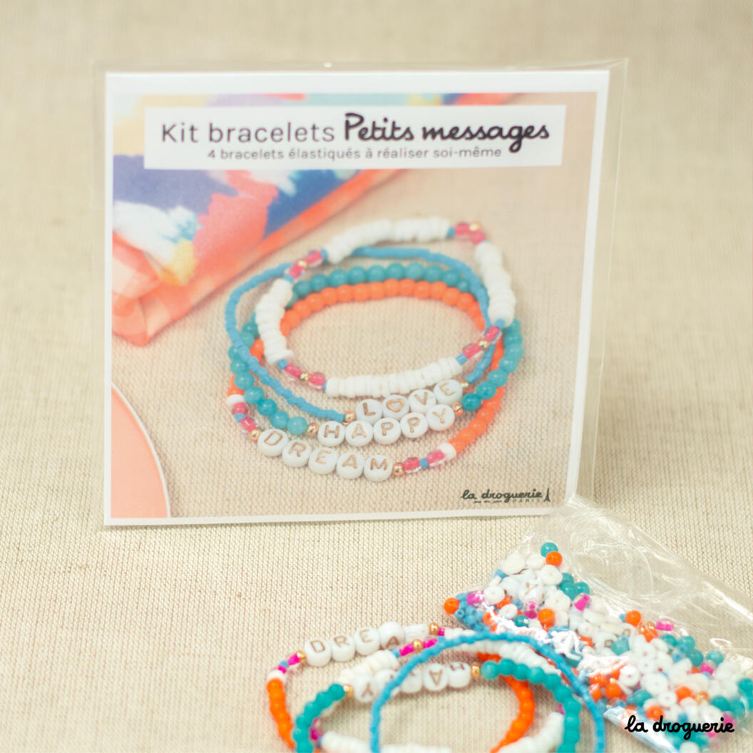 Kit bracelets à messages - Perles alphabet - Perles et bijoux