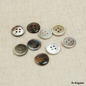 Bouton Nacre cerclé 14 mm