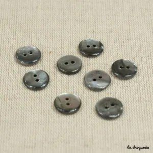 Bouton Nacre grise pion 14 à 13 mm