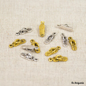 Perle Amulette chaussure tong | Perle 18 x 6 mm