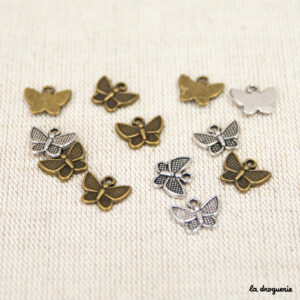Perle Amulette papillon granité | Perle 13 x 10 mm