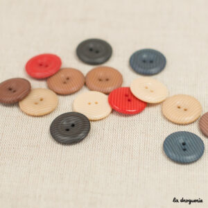 Bouton Grain de sable bord bombé 2 trous 22 mm