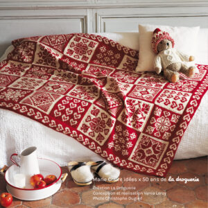 Plaid Cœur et flocons | Kit à tricoter
