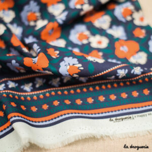 Tissu Bee Bloom - Orange capucine | La Droguerie x Happy as a Bee