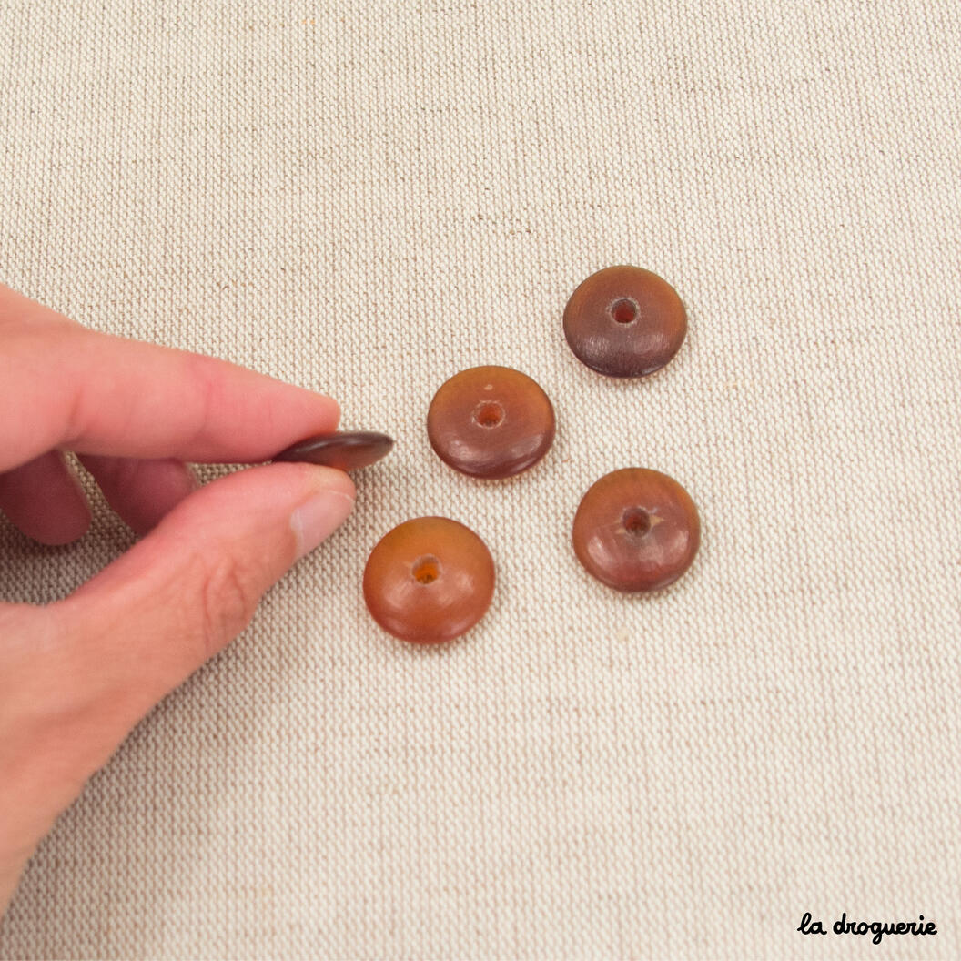 Perle "Corne disque" 20 à 18 mm – Ambre